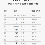乘联会2024年上半年销量排行榜公布，中国新能源汽车表现出色！