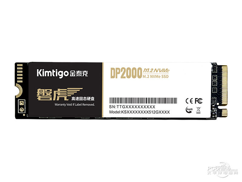 金泰克磐虎DP2000 256GB M.2 SSD 正面