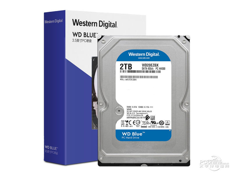 西部数据蓝盘 2TB 256M SATA 硬盘(WD20EZBX) 主图