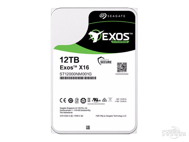 希捷银河Exos X18 12TB 256M SATA 硬盘(ST12000NM000J) 主图