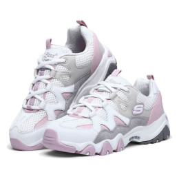 SKECHERS 斯凱奇 D'LITES 2.0 女子休閑運動鞋 99999693/WGPK 白/灰/粉 36