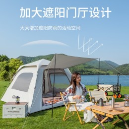 ZIYOUKE 自由客 帳篷戶外3-5人加大多人野外露營 全自動速開免搭建防潑水防雨 ｜豪華充氣床墊套裝