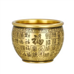 風(fēng)水閣 黃銅米缸擺件 復(fù)古百福缸小號N24
