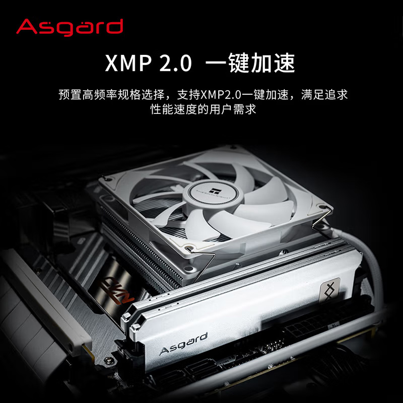 阿斯加特（Asgard）16G DDR4 3600 臺式機內存條 弗雷系列-鈦銀甲
