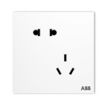 ABB 盈致系列 白色 10A 斜五孔插座10只裝
