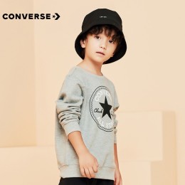 CONVERSE 匡威 男童印花衛(wèi)衣 巖嶺灰-毛圈 150(M)