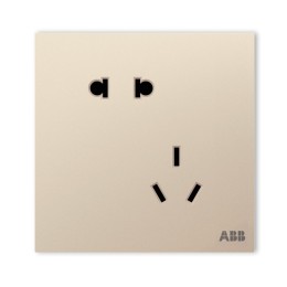ABB 盈致系列 金色 錯(cuò)位斜五孔插座10只裝