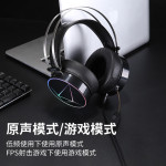 Dareu 達爾優(yōu) EH722 Pro 頭戴式耳罩式降噪游戲有線耳機 黑色 USB