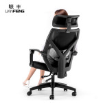 聯(lián)豐E-203C家用人體工學(xué)電競電腦椅休閑轉(zhuǎn)椅職員久坐舒適辦公椅 黑色