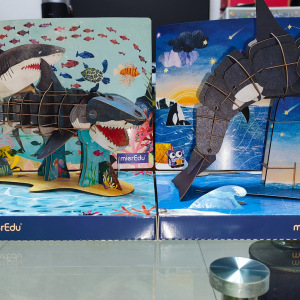 #聚超值双11征文#澳米优 3D可动全纸拼图 虎鲸+大白鲨