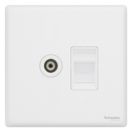 Schneider Electric 施耐德電氣 珍鉑系列 電腦電話插座 絲絨白