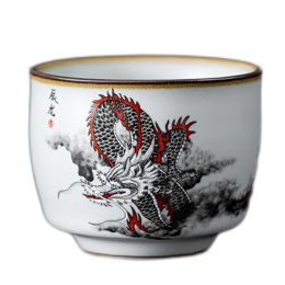 余著 陶瓷茶杯 月白色 90ml