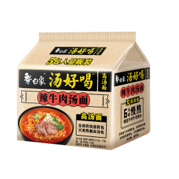 BAIXIANG 白象 方便面 湯好喝辣牛肉湯面 泡面 五連包103.5g*5包