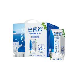 伊利安慕希希腊风味早餐酸奶原味205g*12盒牛奶 多35%乳蛋白 年货礼盒