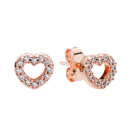 PANDORA 潘多拉 280528CZ 玫瑰金色 贏得芳心 耳釘