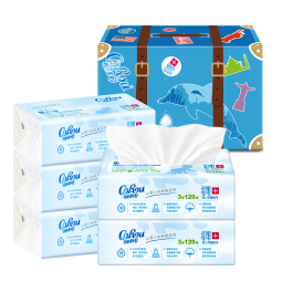 可心柔（COROU） 可心柔V9婴儿纸巾柔抽纸保湿餐巾纸儿童面巾纸5包干湿两用