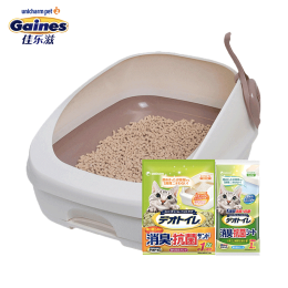 Gaines 佳樂(lè)滋 日本進(jìn)口 佳樂(lè)滋（Gaines）雙層貓砂盆套裝/貓廁所 半封閉 干濕分離 干垃圾