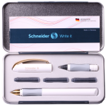 Schneider 施耐德 鋼筆德國進(jìn)口簽字 雙筆頭套裝一筆兩用商務(wù)禮盒裝 金色年華白色