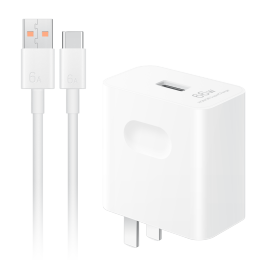 HUAWEI 華為 HW-110600C00 手機(jī)充電器 USB-A 66W 白色+Type-C 6A 數(shù)據(jù)線 白色