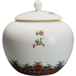容山堂 cg262 白瓷彩繪茶葉罐 200ml 海賦