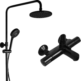 KOHLER 科勒 K-28655T-9-2BL 新秀黑咖恒溫三出水花灑