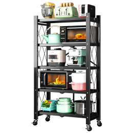HOME ORGANIZER 溢彩年華 6060 折疊置物架 黑色 五層