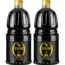 千禾零添加醬油180天釀造家用特級生抽1.28L-2組合官方旗艦店正品
