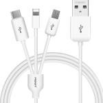 品勝三合一數(shù)據(jù)線適用iPhone6蘋果13充電線器手機(jī)一拖三type-c安卓快充7沖電多功能車載多頭二合一多用三頭5a