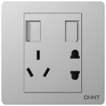 正泰（CHNT）開關(guān)插座墻壁面板家用86型五孔插座雙USB電源插座2100mA幻銀灰