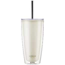 LOCK&LOCK 樂扣樂扣 HAP509PIK 雙層簡(jiǎn)約桌面杯 750ml 粉色 贈(zèng)吸管刷