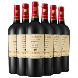 长城 特选16 橡木桶解百纳干红葡萄酒 750ml*6瓶 整箱装  