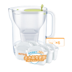 碧然德（brita）【孫穎莎推薦】設(shè)計師濾水壺家用凈水去水垢過濾濾芯套裝 設(shè)計師綠+專家版濾芯5枚