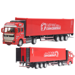 凌速 回力合金車(chē)系列 2212-3 白色英文貨柜車(chē)