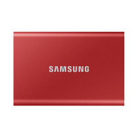 三星（SAMSUNG） 2TB Type-c USB 3.2 移动固态硬盘（PSSD） T7 红色 NVMe传输速度1050MB/s 超薄时尚