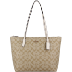 COACH 蔻馳 女士單肩托特包 4455 IMDQC 淺卡其/白色 中號