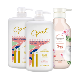 opal 澳寶 經(jīng)典滋潤(rùn)680ml*2+高濃度滋潤(rùn)500ml家庭套裝補(bǔ)水保濕香氛沐浴乳液