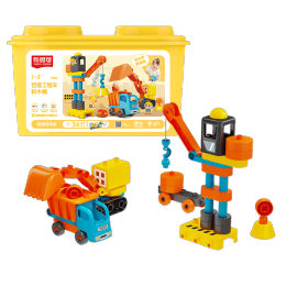 BLOKS 布魯可積木 啟初精靈系列-百變工程車積木桶