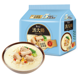 康師傅 方便面 湯大師 上湯瑤柱排骨面 85g*5袋 泡面袋裝 速食零食 早餐