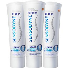 舒適達(dá)護(hù)齒黑科技專業(yè)修復(fù)抗敏感牙膏100g*3支套裝清潔口腔正品