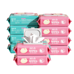einb 怡恩貝 ein.b）嬰兒濕巾濕紙巾 護(hù)膚柔濕巾 80片*10包 手口濕巾紙 兒童濕用抽紙