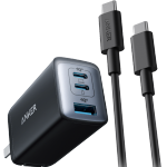 Anker 安克 A2667 氮化鎵充電器 雙Type-C/USB-A 65W+雙Type-C 100W 數(shù)據(jù)線 1.5m 黑色 線充套裝