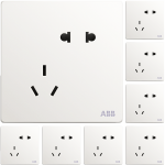 ABB 軒致系列 AF205 斜五孔插座 雅典白 8支裝