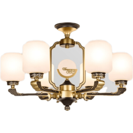 20日20點(diǎn)：NVC Lighting 雷士照明 EDCSXX9480 新中式吊燈現(xiàn)代中式合金仿銅古典客廳燈 【10+6頭】套餐(配雷士3色光源)帶防塵蓋
