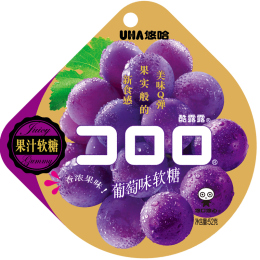 uha悠哈官方酷露露6包軟糖兒童糖果零食喜糖水果汁好吃葡萄