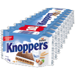 knoppers德國(guó)進(jìn)口 優(yōu)力享牛奶巧克力威化餅干250g10片 早餐代餐休閑零食