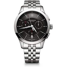 VICTORINOX 维氏 联盟系列 241745 男士石英表 黑表盘 钢表带 100米防水 准距计定时