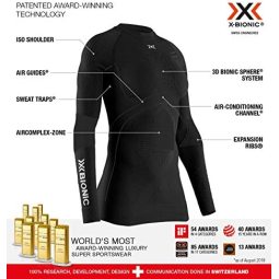 X-BIONIC 4.0聚能 女士运动滑雪功能内衣 圆领长袖