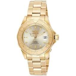 INVICTA 英弗他 男式 Pro Diver日式自动运动手表 不锈钢表带 金色