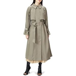 SNIDEL 女士经典时尚光泽面系带斗篷风衣外套SWFC224056