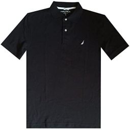 新低195.77元 Nautica 男式经典短袖纯色 polo 衫 深灰色 Large